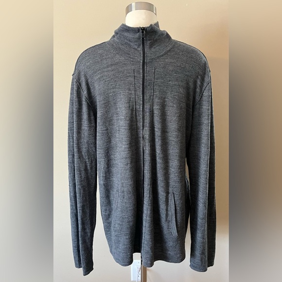 John Varvatos Gray Wool Blend Full-Zip Sweater Men's Size XXL - Picture 2 of 12